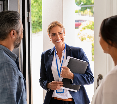 Social Counselor Meeting Couple At Home