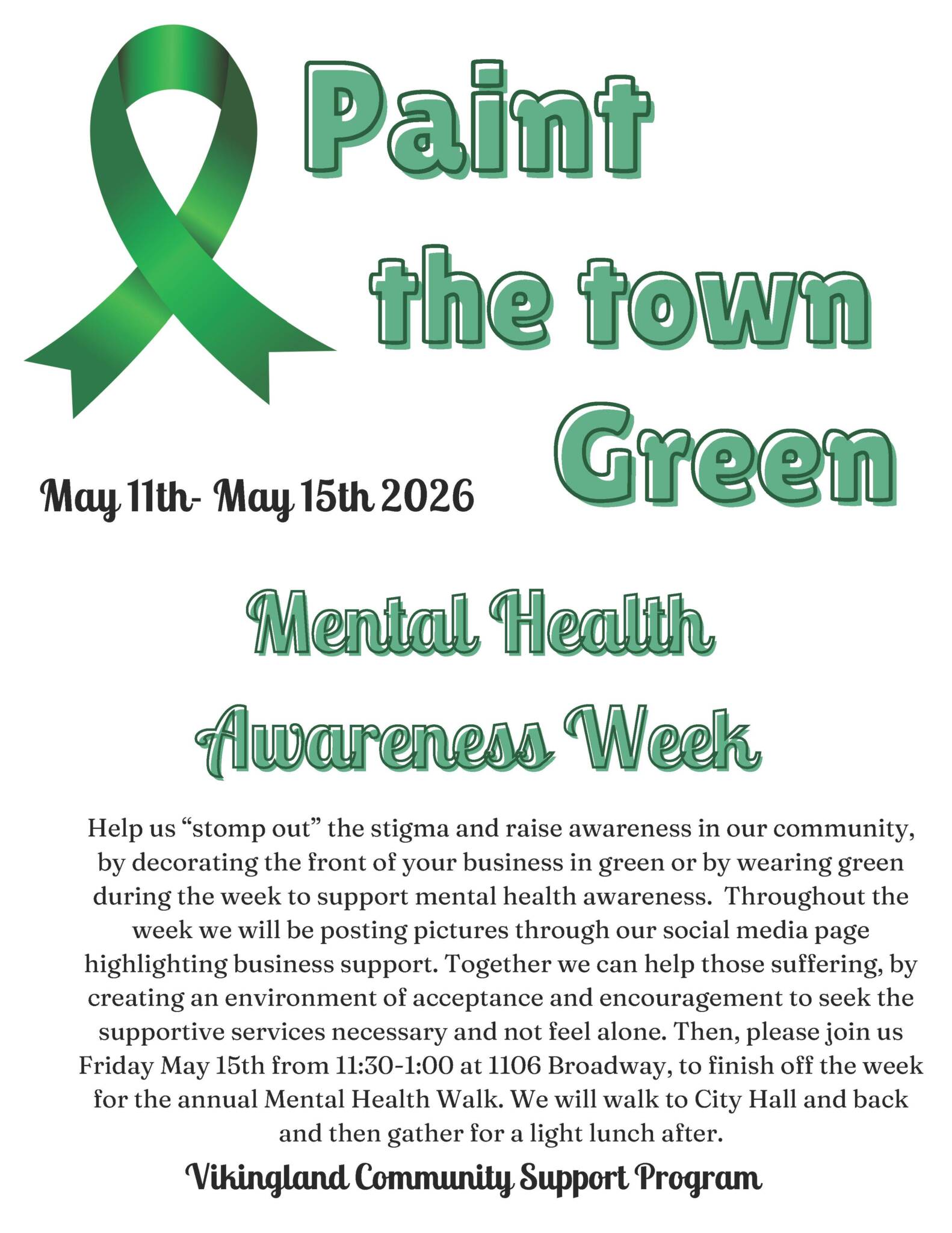 2nd Annual Paint The Town Green May 2026. Douglas